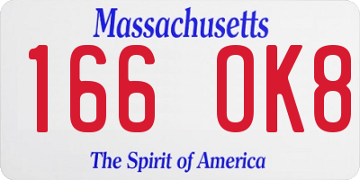 MA license plate 166OK8