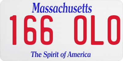 MA license plate 166OL0