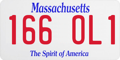 MA license plate 166OL1