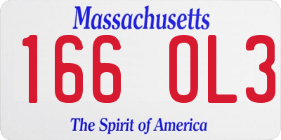MA license plate 166OL3