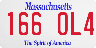 MA license plate 166OL4