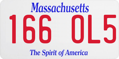 MA license plate 166OL5