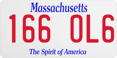 MA license plate 166OL6