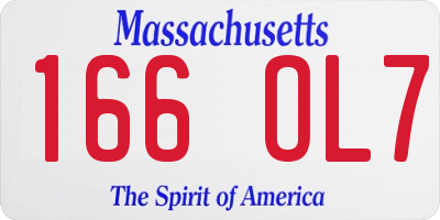 MA license plate 166OL7