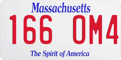 MA license plate 166OM4