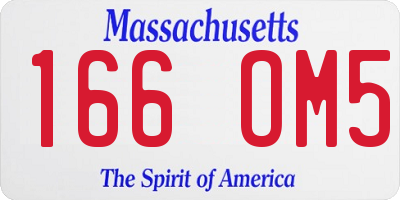 MA license plate 166OM5