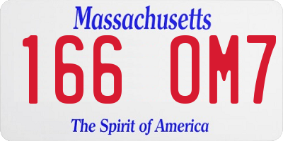 MA license plate 166OM7