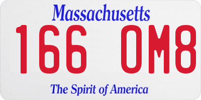 MA license plate 166OM8