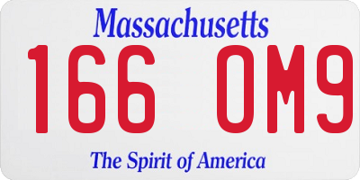 MA license plate 166OM9