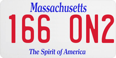 MA license plate 166ON2