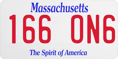MA license plate 166ON6