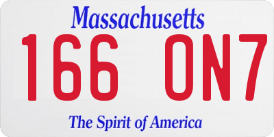 MA license plate 166ON7