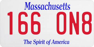 MA license plate 166ON8
