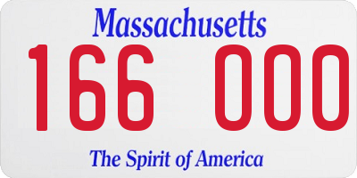 MA license plate 166OO0