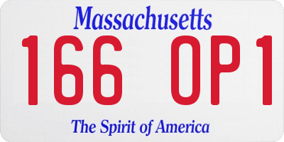 MA license plate 166OP1