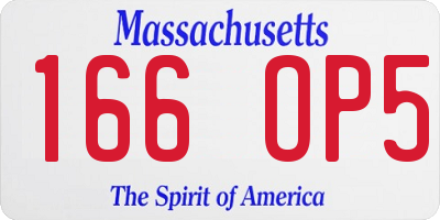 MA license plate 166OP5