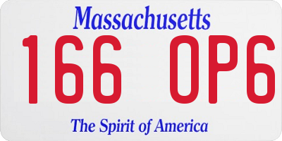 MA license plate 166OP6