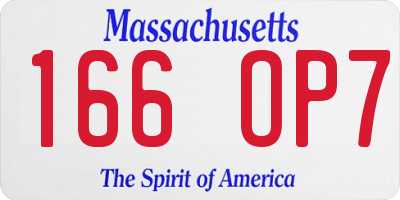MA license plate 166OP7