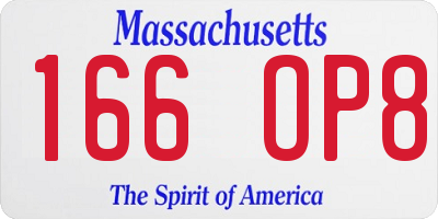 MA license plate 166OP8