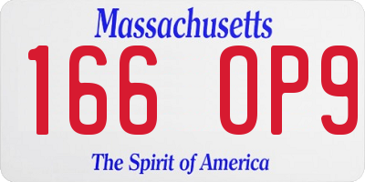 MA license plate 166OP9