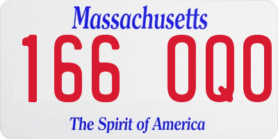 MA license plate 166OQ0