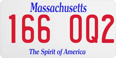 MA license plate 166OQ2