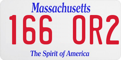 MA license plate 166OR2
