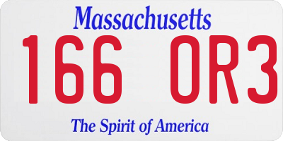 MA license plate 166OR3