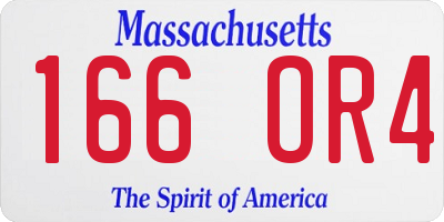 MA license plate 166OR4