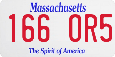 MA license plate 166OR5