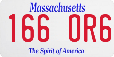 MA license plate 166OR6