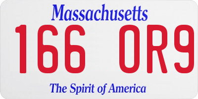 MA license plate 166OR9