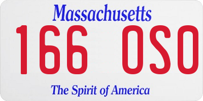 MA license plate 166OS0