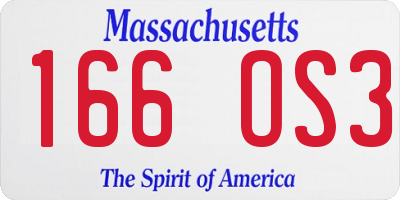 MA license plate 166OS3
