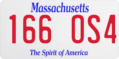 MA license plate 166OS4
