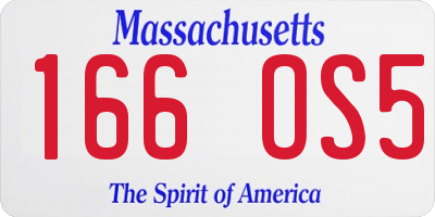 MA license plate 166OS5