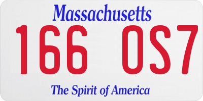 MA license plate 166OS7