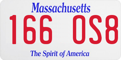 MA license plate 166OS8