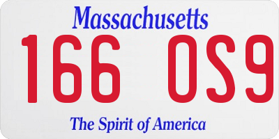 MA license plate 166OS9