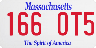 MA license plate 166OT5