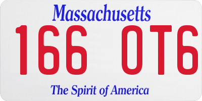 MA license plate 166OT6
