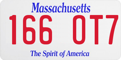 MA license plate 166OT7