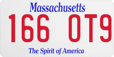 MA license plate 166OT9