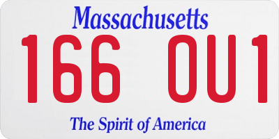 MA license plate 166OU1