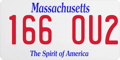 MA license plate 166OU2