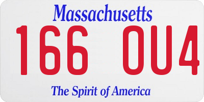 MA license plate 166OU4