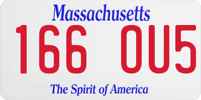 MA license plate 166OU5
