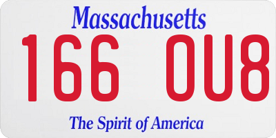 MA license plate 166OU8