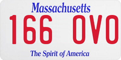 MA license plate 166OV0