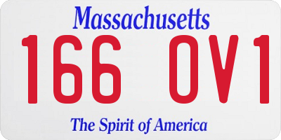 MA license plate 166OV1